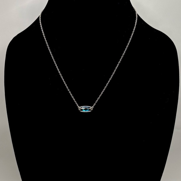 Freida Rothman Blue Pendant & Matte Platinum Rhodium Over Silver Necklace - Picture 2 of 5